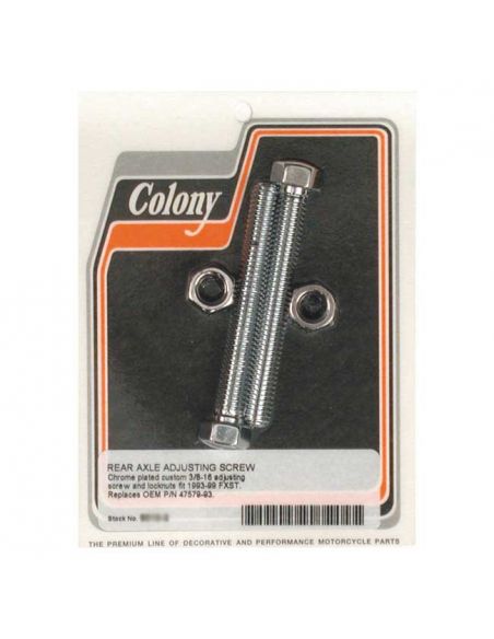Pair of chrome-plated screws for end belt adjuster for Softail from 1993 to 1999 ref OEM 47579-93
