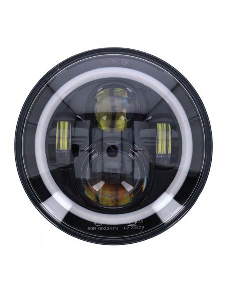 7" LED dish approved black with white/orange light ring