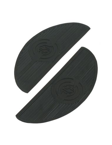 Black oval footpeg mats for Softail and Touring from 1991 to 2005 ref OEM OEM 50614-40