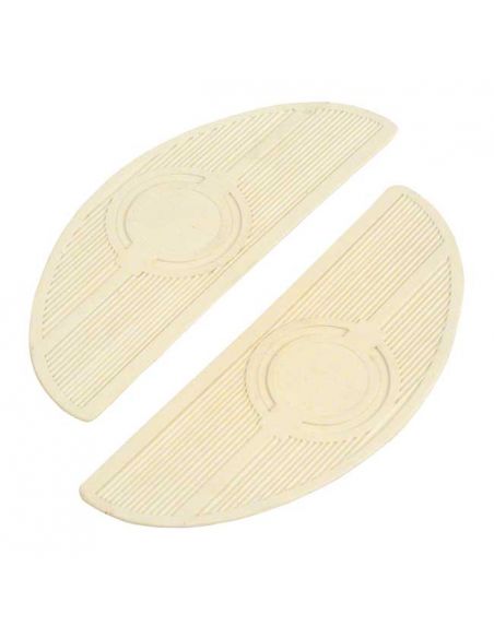 White oval mats for original oval footrests from 1940 to today or aftermarket ref OEM OEM 50614-40