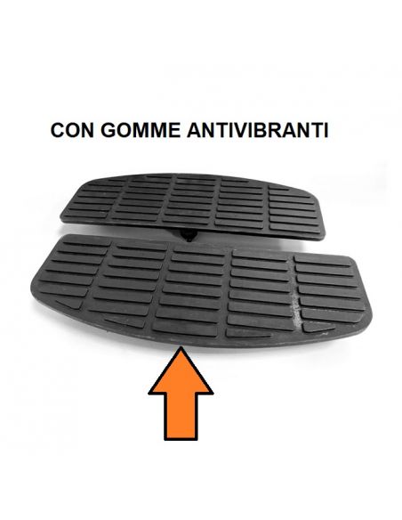 Floor mats with black vibration dampers for original type rectangular footpegs for Softail and Touring from 2006 to 2024 ref OEM