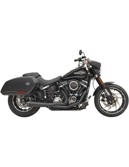 Bassani Road Rage Short 2-in-1 Exhaust Black for 2018 to 2024 Softail