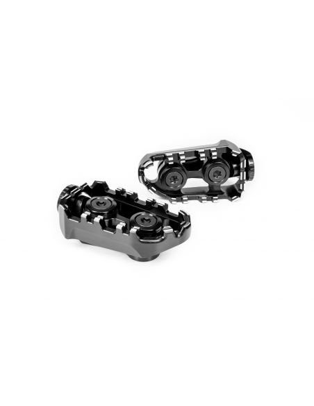 Black Adjustable Rider Pedals Gilles TECH-X-BK UF35 for Panamerica from 2023 to 2024