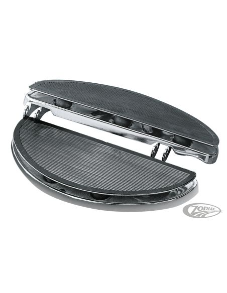 Striped chrome cushioned oval rider footpegs For Touring from 1986 to 2020 ref OEM 50599-89T