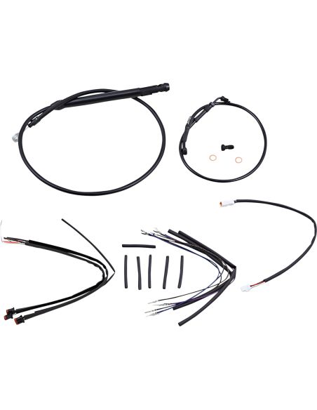 Softail 2018 to 2023 cable kit for 12'' high handlebar black with ABS