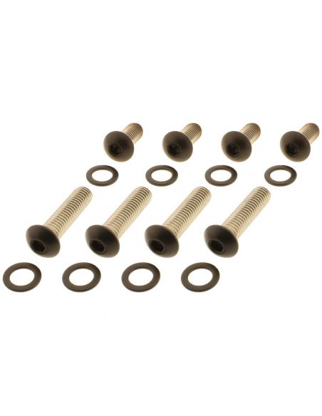 Set of 8 matte black rear fender screws for Softail from 2007 to 2017