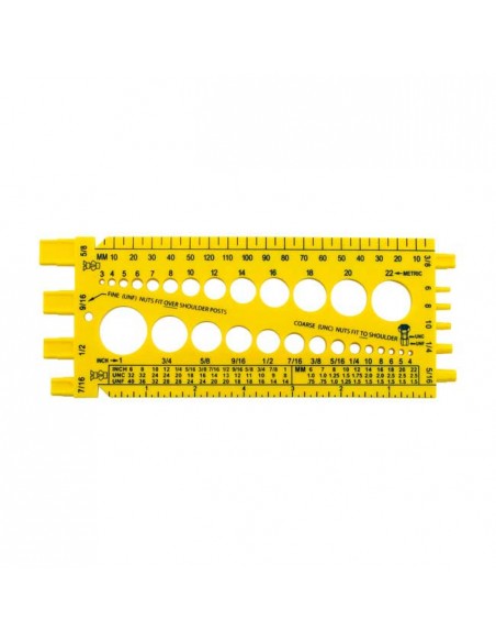 Gauge for screws and nuts (inches and millimeters)