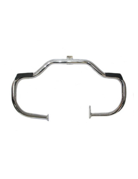 Front engine guard with chrome footrest - diameter 32mm