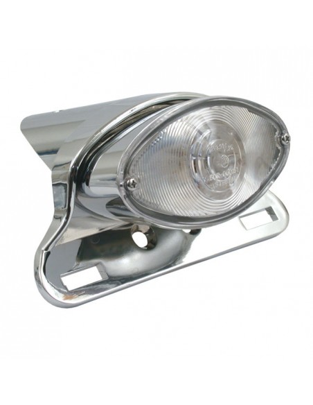LED Cateye rear light with chrome support - approved