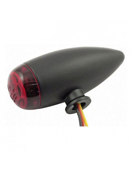 Rear Micro Bullet LED Black Red Lenses