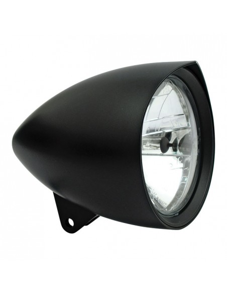 Front headlight 5 3/4''Smoothie homologated black with Visor Peak