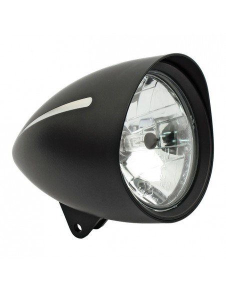 Headlight 5 3/4'' Classic Extreme black and chrome with visor