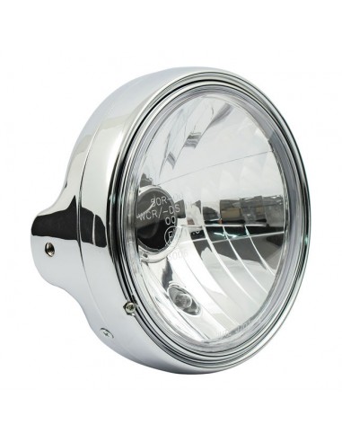 Front headlight 7'' Ltd chrome with prism reflector