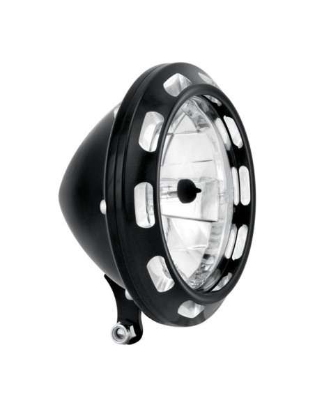 Headlight 5 3/4'' apex homologated black and chrome