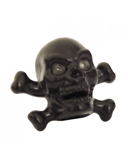 Skull Head valve caps black