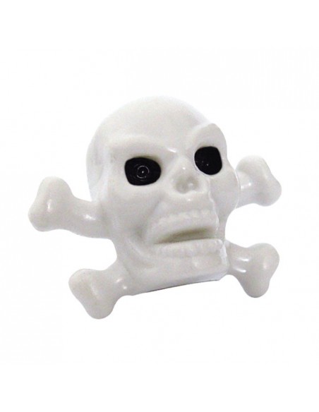 White Skull Head valve caps