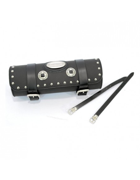 Studded Tool Bag in black leather