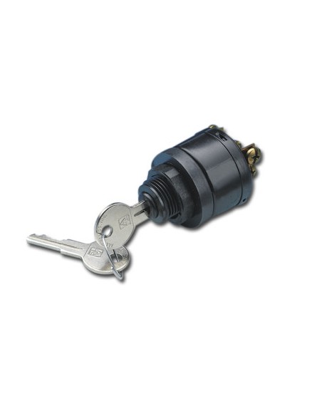 Ignition key lock with starter
