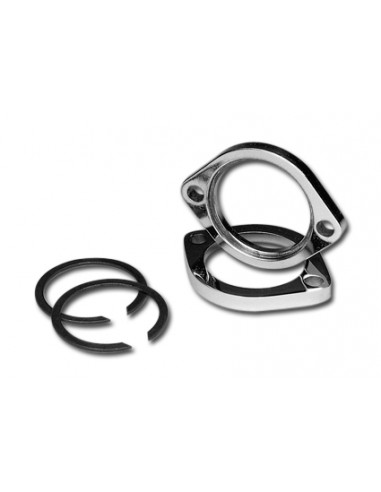 Chrome exhaust flanges kit with rings